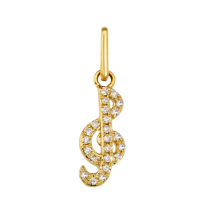 14K gold shops charm treble clef