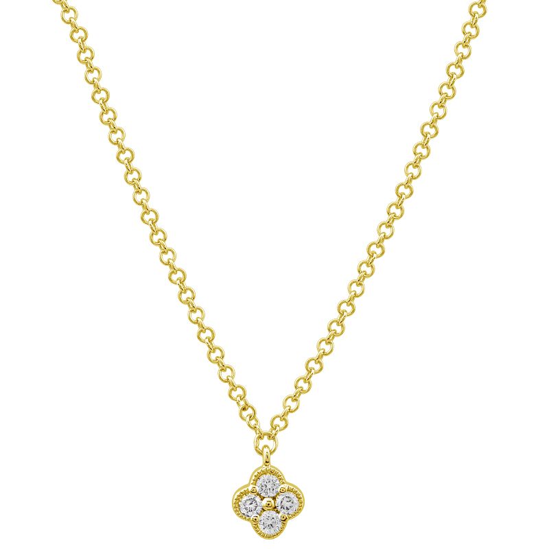 14K Yellow Gold Diamond Mini Clover Necklace – Maurice's Jewelers