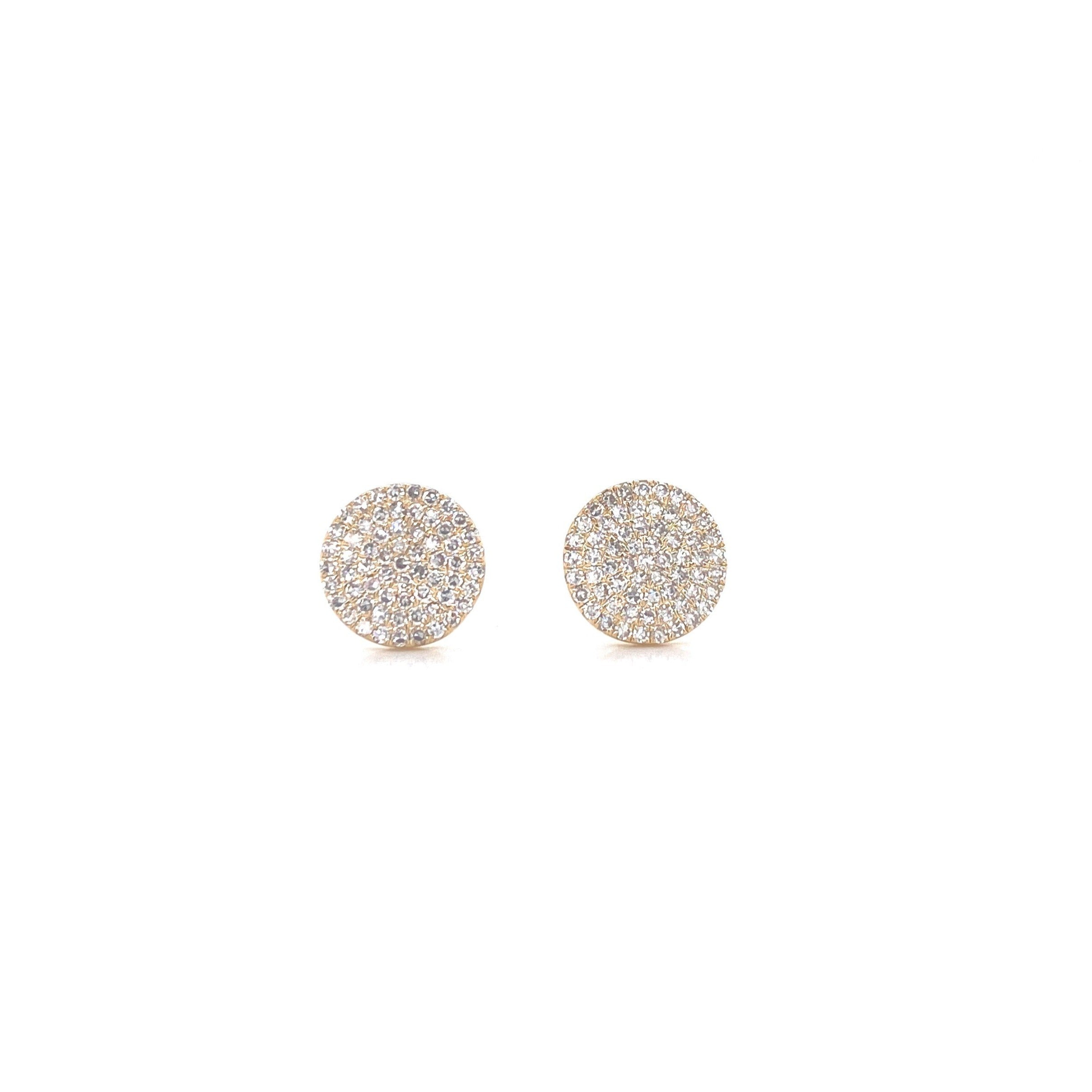 Flat Disc Stud Earrings in 14K Gold (13mm) - Gold