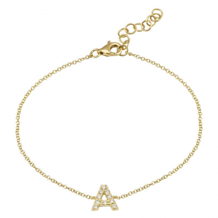 The Diamond Initial Bracelet 14K - 1 Letter