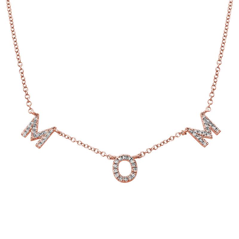 Diamond V Pendant Necklace | Michael M 14K Rose Gold