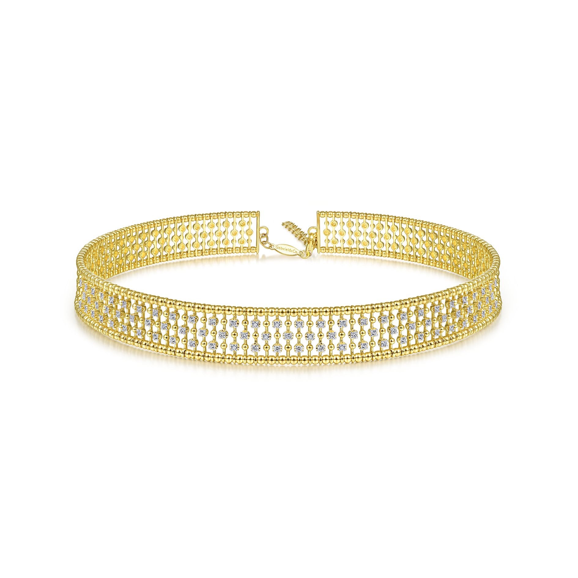 VRAI V Tennis Choker Necklaces | 14K Yellow Gold