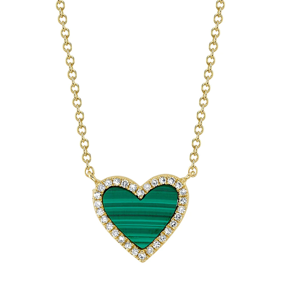 Malachite heart outlet necklace