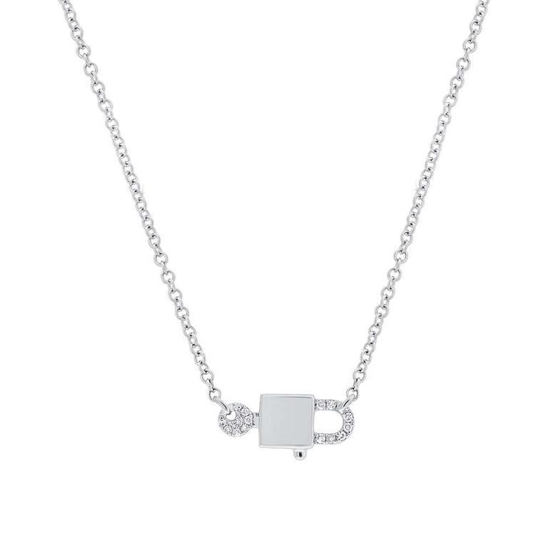 Diamond Lock and Key Pendant Necklace / Lock and Key Diamond 