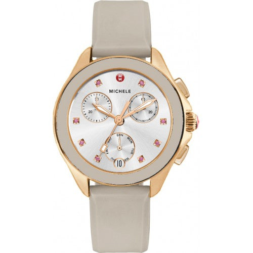 Michele Cape Chrono Rose Gold Taupe Watch Maurice s Jewelers