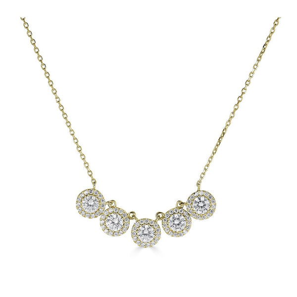 14K Yellow Gold Pear Shaped Halo & Bezel Set Diamond Chain Necklace - –  Moyer Fine Jewelers