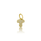 14K YELLOW DIAMOND BUBBLE INITIAL CHARM/ PENDANT