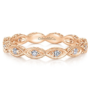 14K White Gold Diamond Eternity Stackable Band-Rings-gabriel & co-ROSE GOLD-