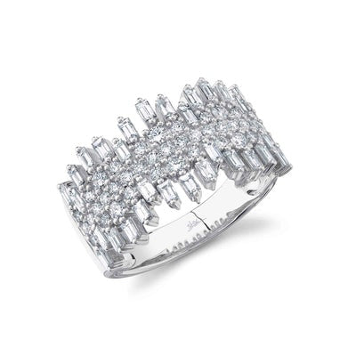 14K White Diamond Baguette Ring-Rings-Maurice's Jewelers-