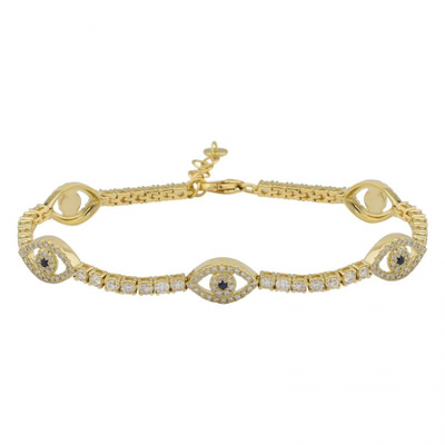 14K and 10K yellow gold evil retailer eye bracelet