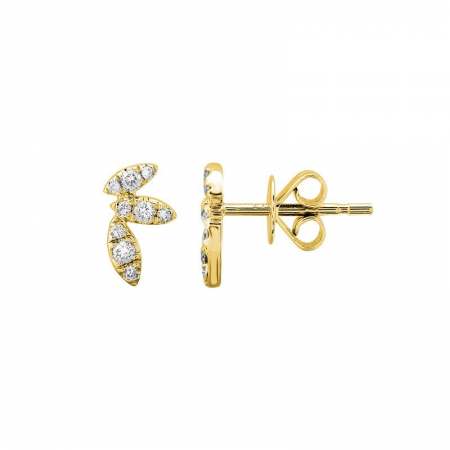 14k Yellow Diamond Trio Stud Earrings-Earrings-Maurice's Jewelers-