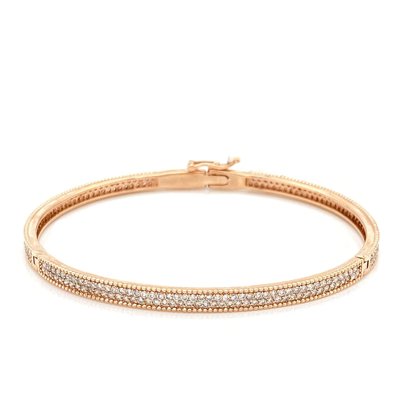 14K Rose Gold Diamond Pave Bangle-Bangles-IJM-