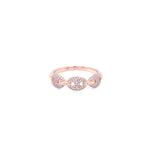 14K Yellow Gold Round Diamond Puff Link Ring-Rings-majolie-ROSE GOLD-