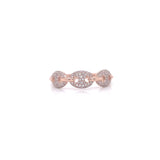 14K Yellow Gold Round Diamond Puff Link Ring-Rings-majolie-