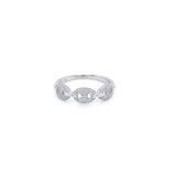 14K Yellow Gold Round Diamond Puff Link Ring-Rings-majolie-WHITE GOLD-