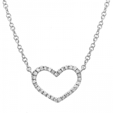 14K YELLOW GOLD DIAMOND OPEN HEART NECKLACE-Necklaces-Maurice's Jewelers-WHITE GOLD-