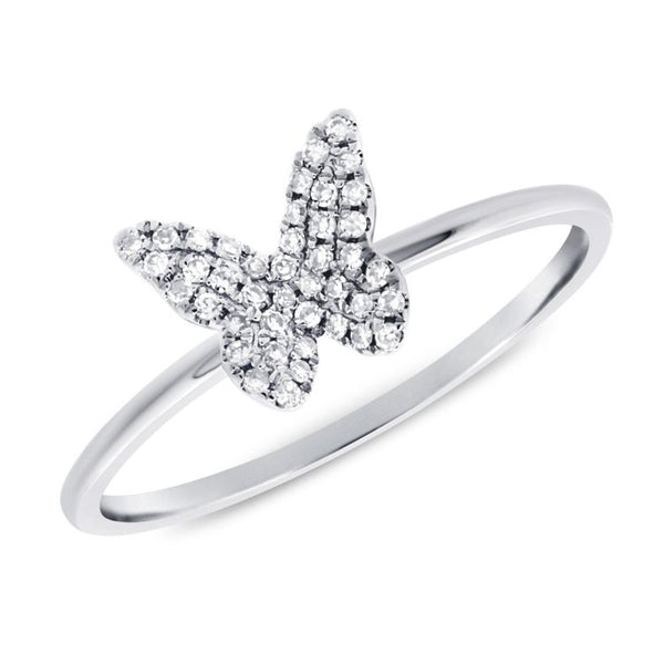 14k White Gold Diamond Butterfly Ring – Maurice's Jewelers