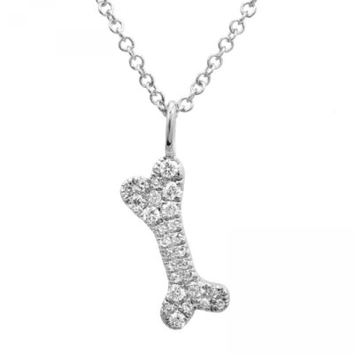 Diamond dog bone necklace shops