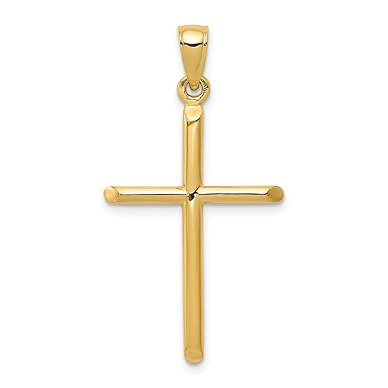 14K Yellow Gold Polished Cross Pendant-Charms & Pendants-Maurice's Jewelers-