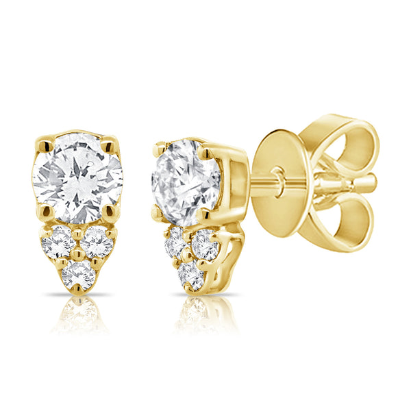 Gold Single Diamond Earrings - April Birthstone