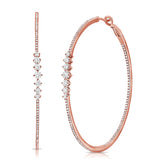 14K Rose Gold Diamond Inside-Out Hoop Earrings-Earrings-Maurice's Jewelers-ROSE GOLD-