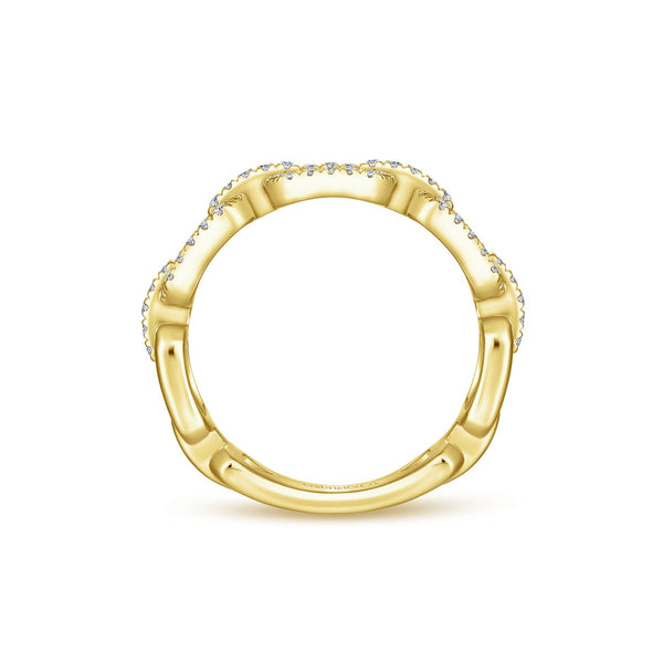 14K Yellow Gold Diamond Open Link Ring-Rings-gabriel & co-