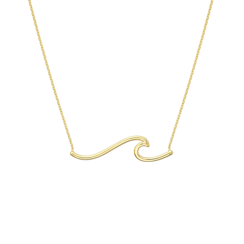 Gold wave necklace deals 14k