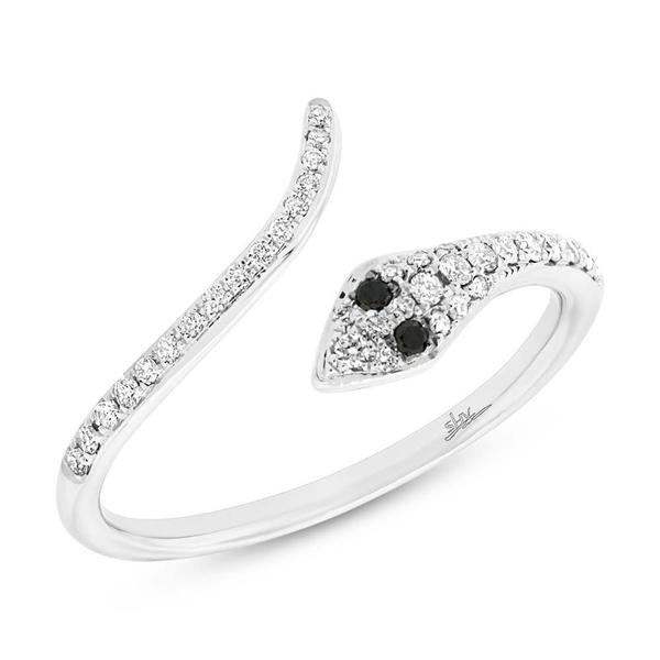 14K White Gold Diamond Snake Ring-Rings-Maurice's Jewelers-WHITE GOLD-