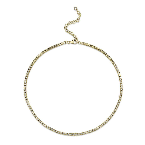 14K White Gold Diamond Illusion Tennis Necklace-Necklaces-Maurice's Jewelers-YELLOW GOLD-