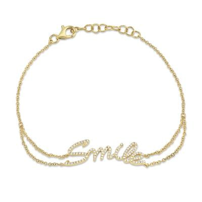 14K Yellow Gold Diamond "SMILE" Bracelet-Bracelets-Maurice's Jewelers-