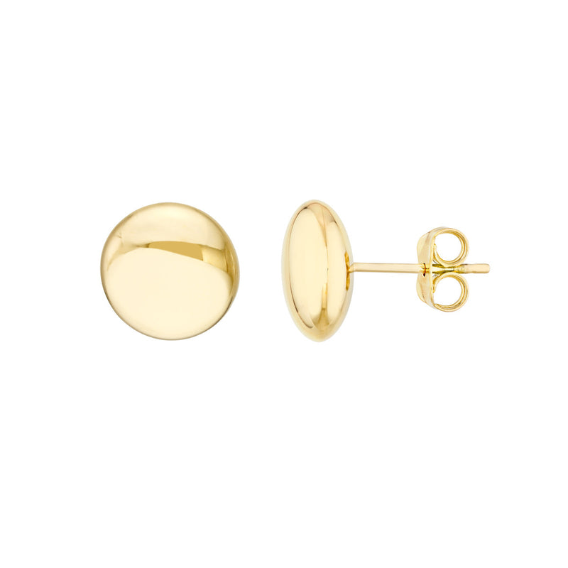 14K Yellow Gold Flat Bead Stud Earrings-Earrings-Maurice's Jewelers-