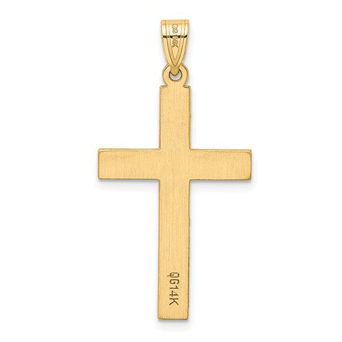 14K Yellow Gold Diamond Large Cross Pendant-Charms & Pendants-Maurice's Jewelers-