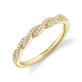 14K Yellow Gold Diamond Twist Band-Rings-Maurice's Jewelers-YELLOW GOLD-