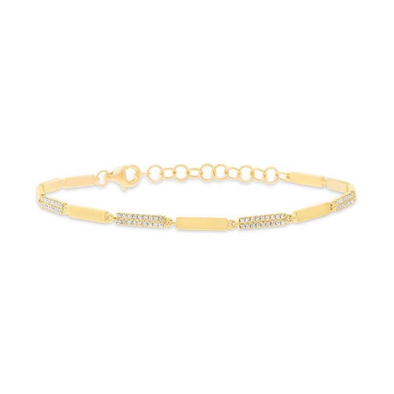 14K Yellow Gold Alternating Diamond Link Bracelet – Maurice's Jewelers