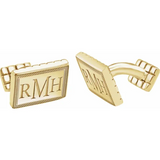 Yellow Gold Plated Sterling Silver 3-Letter Serif Monogram Cuff Links-CUFFLINKS-stuller-Yellow Gold Plated Sterling Silver-