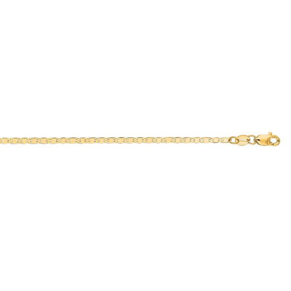 14kt 10" Yellow Gold 1.7mm Diamond Cut Mariner Link Chain-Anklet-MAURICE'S JEWELERS-