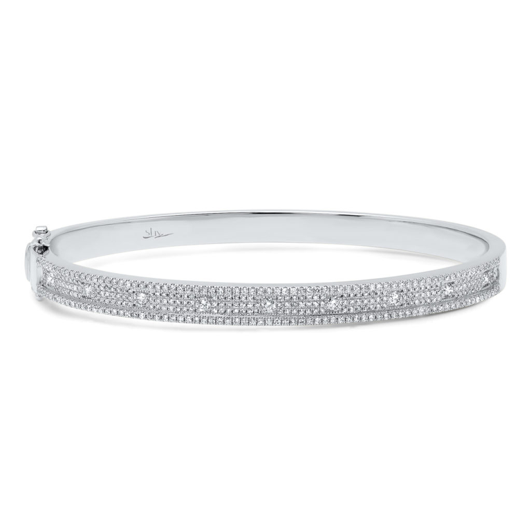 14K Yellow Gold Pave Diamond Bangle-Bracelets-Maurice's Jewelers-White Gold-