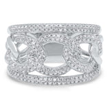 14K White Gold Pave Diamond Link Ring-Rings-Maurice's Jewelers-White Gold-4-