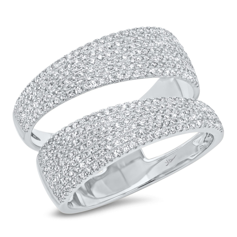 14K White Gold Pave Diamond Split Ring-Rings-Maurice's Jewelers-White Gold-4-